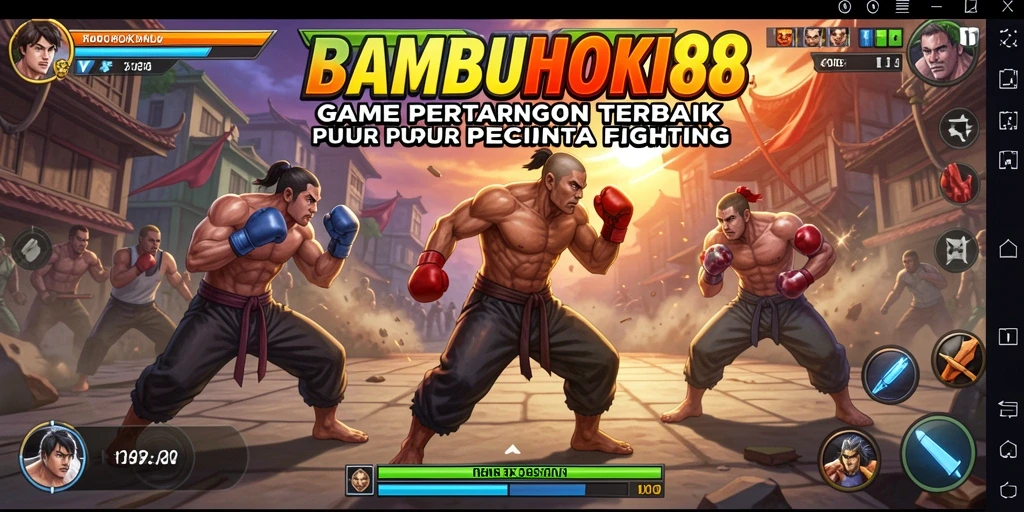 Tampilan gameplay BAMBUHOKI88 dengan pertarungan yang mendebarkan.