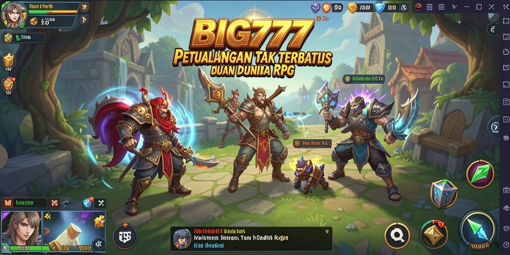 Gameplay epik dalam BIG777 dengan karakter dan monster yang mendebarkan.