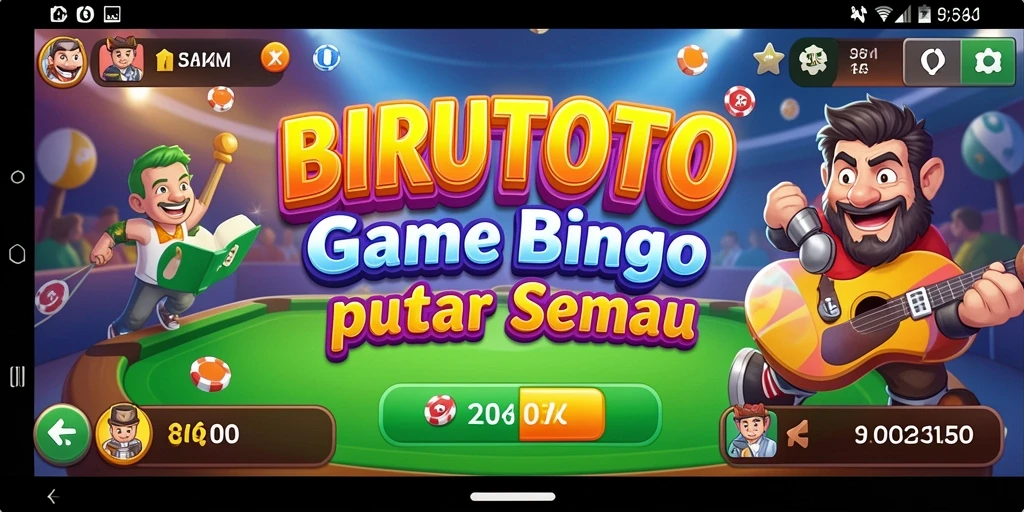 Gameplay seru BIRUTOTO dengan suasana Bingo yang menggembirakan.