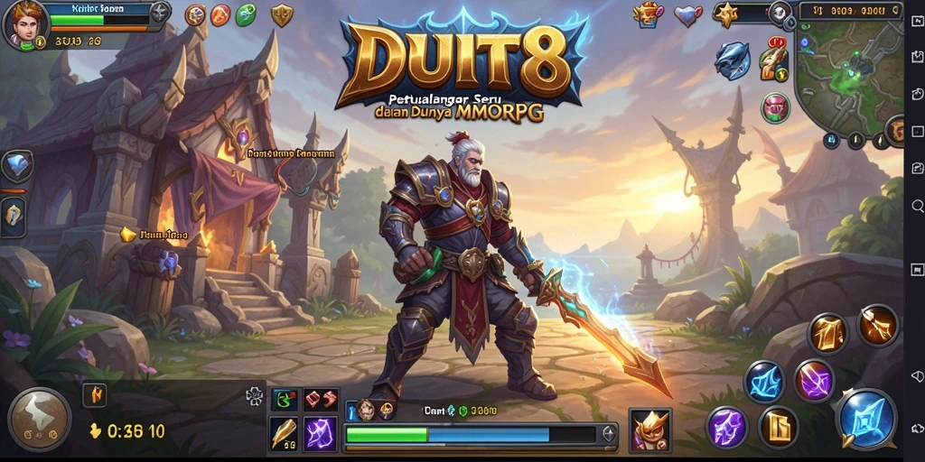 Screenshot gameplay DUIT8 dengan karakter dan lingkungan MMORPG.