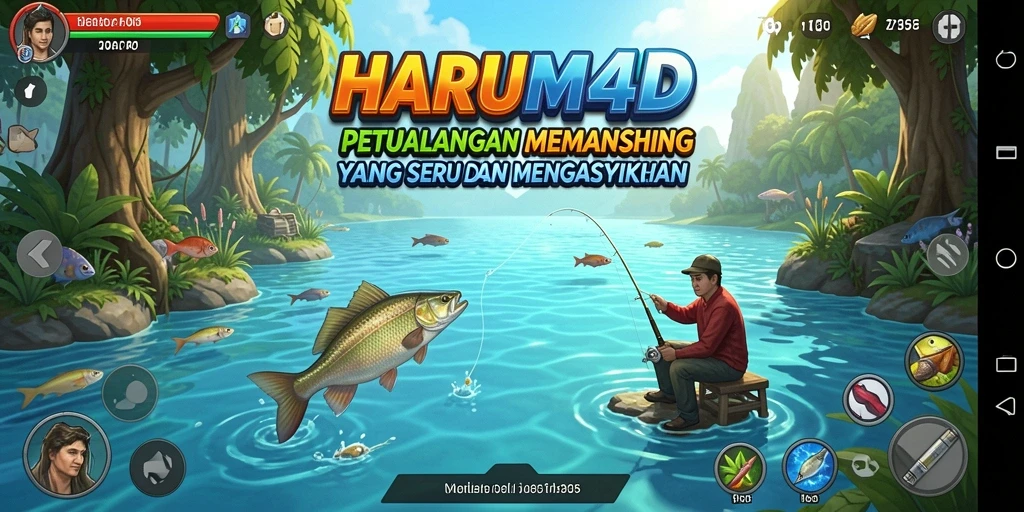 Gameplay seru memancing di alam yang indah dan realistis.