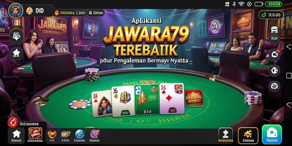 Tangkapan layar gameplay JAWARA79 menampilkan suasana kasino yang mendebarkan.