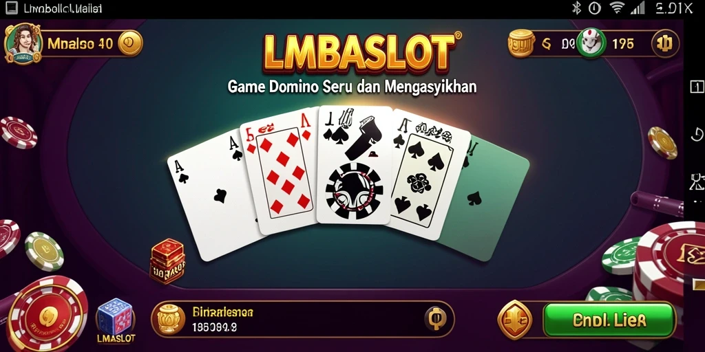 Tangkapan layar utama gameplay LMBASLOT menampilkan aksi seru permainan domino.