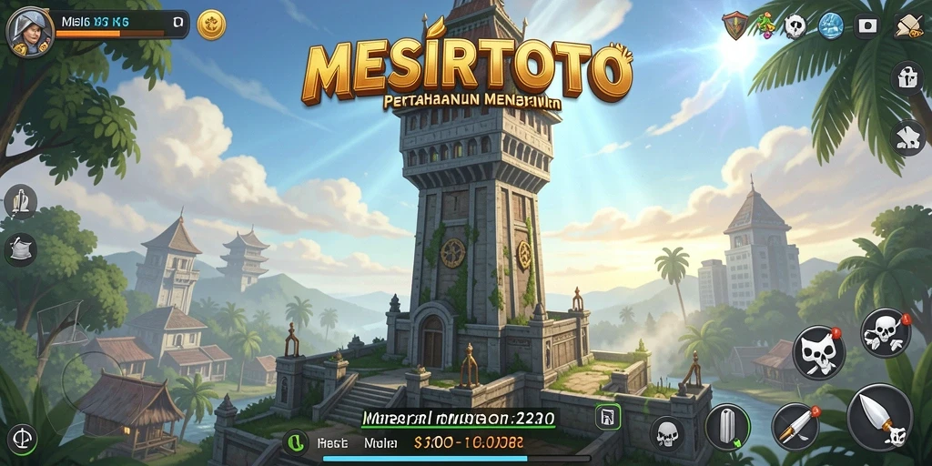 Tampilan gameplay <strong>MESIRTOTO</strong> yang menegangkan dalam Tower Defense.