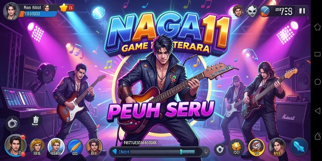 Screenshot dari gameplay seru NAGA11 menampilkan momen menegangkan saat bermain musik.