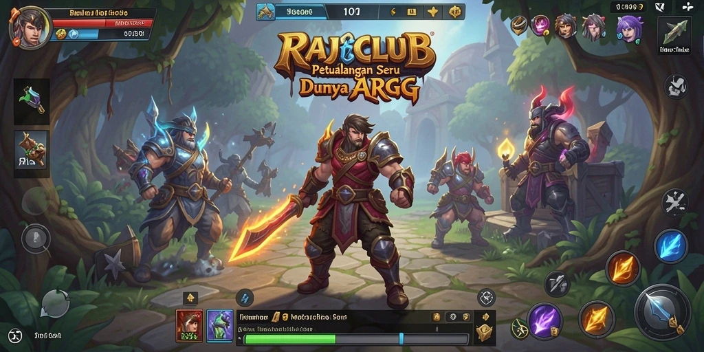 Screenshot menampilkan aksi seru dalam dunia RAJACLUB.