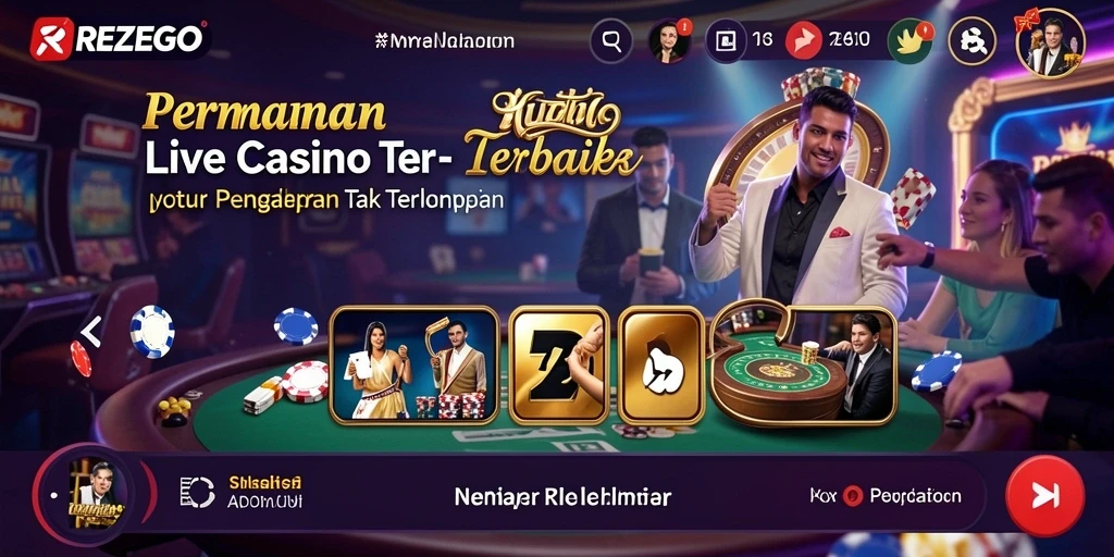 Tampilan gameplay Live Casino yang seru dan interaktif di REZEGO.